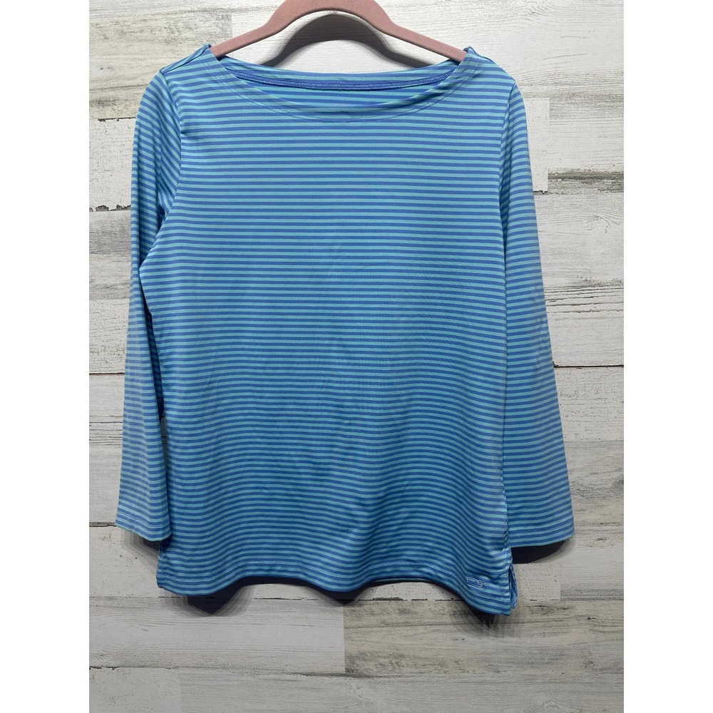 Women's Size Small Vineyard Vines Sankaty Striped Long Sleeve‎ Shirt EUC